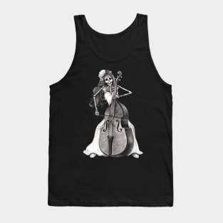 Sugar skull playing double bass day of the dead. Tank Top